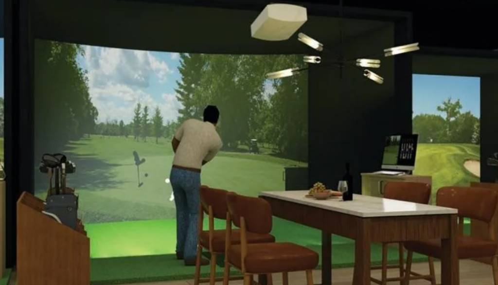 commercial golf simulator installation